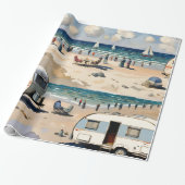 Zomervibes, caravan op het strand cadeaupapier (Uitgerold)