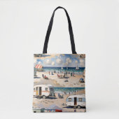 Zomervibes,  caravan op het strand tote bag (Voorkant)