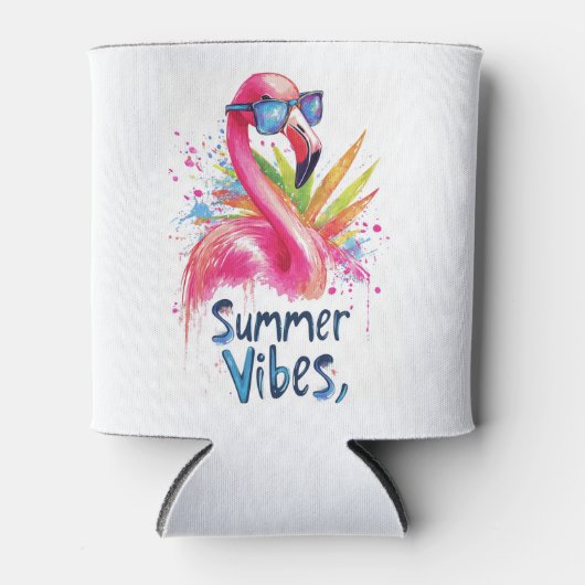 Zomervibes en Flamingo Koelbox Blikjeskoeler (Voorkant)