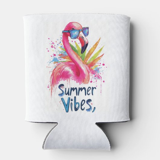 Zomervibes en Flamingo Koelbox Blikjeskoeler (Achterkant)