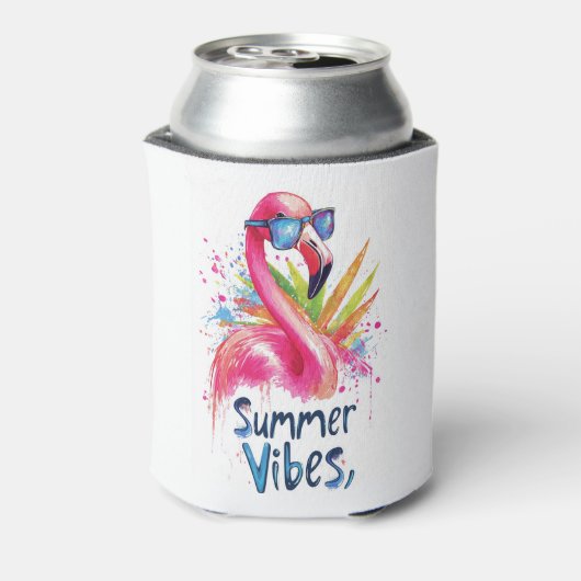 Zomervibes en Flamingo Koelbox Blikjeskoeler (Blikje Achterkant)