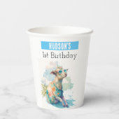 Zomervibes Geit - 1e verjaardag - Papieren Bekers (Achterkant)