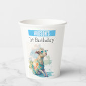 Zomervibes Geit - 1e verjaardag - Papieren Bekers (Voorkant)