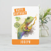 Zomervibes Kameleon Verjaardag Kaart (Staand voorkant)