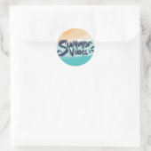 Zomervibes Kleurrijk  strand Ronde Sticker (Tas)