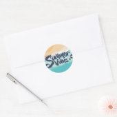 Zomervibes Kleurrijk  strand Ronde Sticker (Envelop)