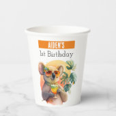 Zomervibes Koala - 1e verjaardag - Papieren Bekers (Voorkant)