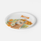 Zomervibes Llama - Verjaardagsfeest - Papieren Bordje (Gekanteld)