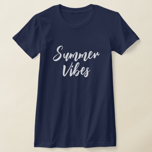 Zomervibes marineblauw slim fit shirt voor vrouwen (Laagn)