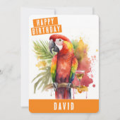 Zomervibes Parrot Verjaardag Kaart (Voorkant)