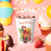 Zomervibes Parrot - Verjaardag Papieren Bekers