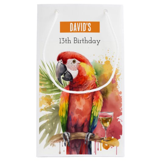 Zomervibes Parrot - Verjaardagsfeest - Klein Cadeauzakje (Achterkant)