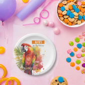 Zomervibes Parrot - Verjaardagsfeest - Papieren Bordje