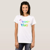 Zomervibes regenboog waterverf kalligrafie t-shirt (Voorkant volledig)