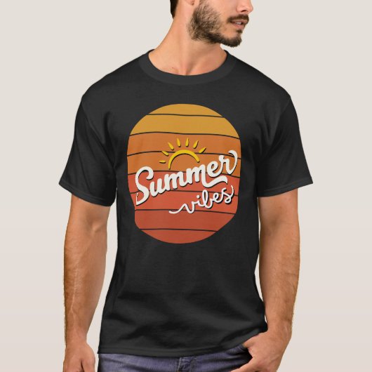 Zomervibes Retro Sunset Mannen T-shirt (Voorkant)