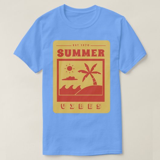Zomervibes Retro vakantiekunst 1 T-shirt (Design voorkant)
