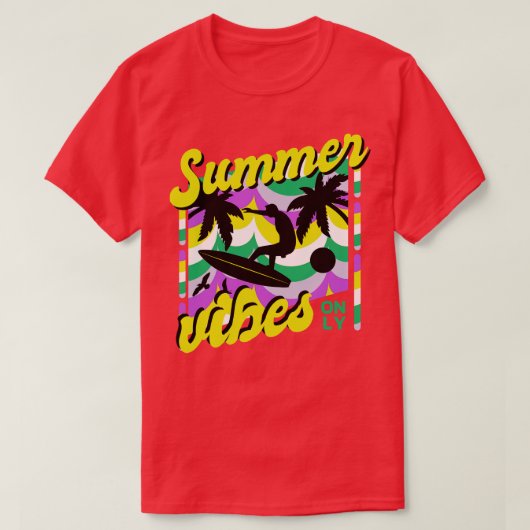 Zomervibes Retro vakantiekunst T-shirt (Design voorkant)