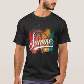 Zomervibes retro zonsondergang en palmbomen Mannen T-shirt (Voorkant)