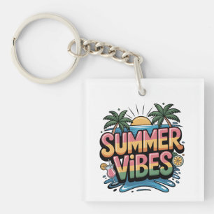 Zomervibes Tropisch strand Sleutelhanger