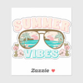 Zomervibes Tropisch strand Sticker (Vel)