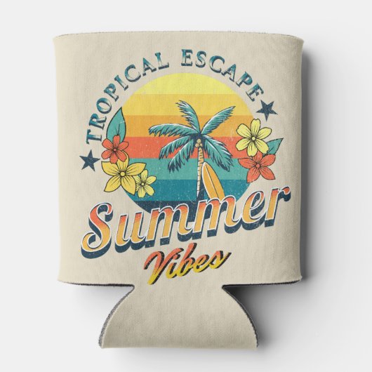 Zomervibes - Tropische ontsnapping Blikjeskoeler (Achterkant)