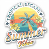 Zomervibes - Tropische ontsnapping Sticker (Voorkant)