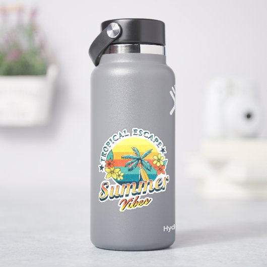 Zomervibes - Tropische ontsnapping Sticker (HydroFlask)