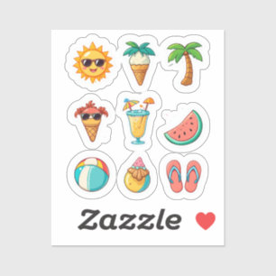 Zomervibes vinyl sticker, tropische vakantie, sticker
