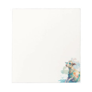 Zomervibes Waterverf Geit en Zonnebril - Notitieblok