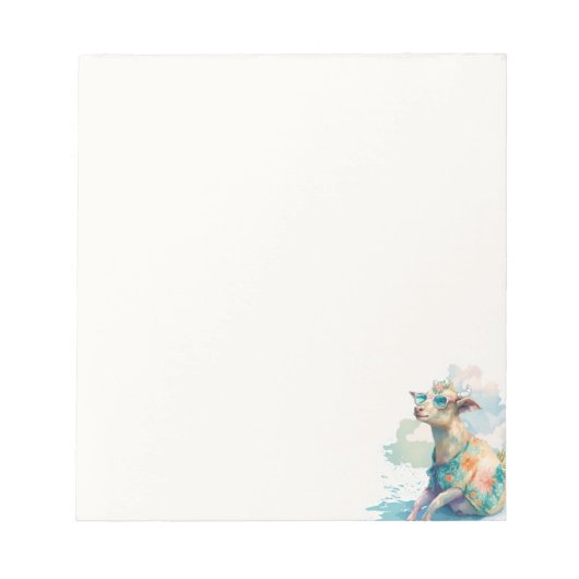 Zomervibes Waterverf Geit en Zonnebril - Notitieblok (Voorkant)