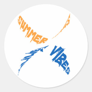 Zomervibes: zon, plezier en goede tijden ronde sticker