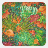  zomervlies van tropische tuinen vierkante sticker (Voorkant)