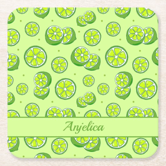 zomervliezen en Limoen Kartonnen Onderzetters (Voorkant)