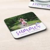  zomervlinder met foto en naam toevoegen drankjes onderzetter (Linkerzijde)