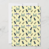 Zomervlinderpatroonflorale uitnodiging (Achterkant)