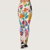 zomervlinders en bloempatronen leggings (Achterkant)