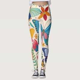  zomervlinders en bloempatronen leggings