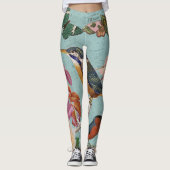  zomervlindervogels op bloemen leggings (Voorkant)