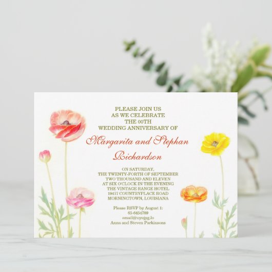 zomervlomentuin bruiloft trouwdag kaart (Staand voorkant)