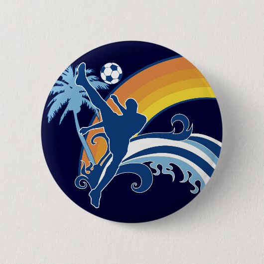 zomervoetbal. ronde button 5,7 cm (Voorkant)