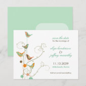 Zomervogels en wervelingen redden het date-Briefka Aankondigingskaart (Voorkant / Achterkant)