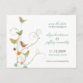 Zomervogels en wervelingen redden het date-Briefka Aankondigingskaart (Voorkant)