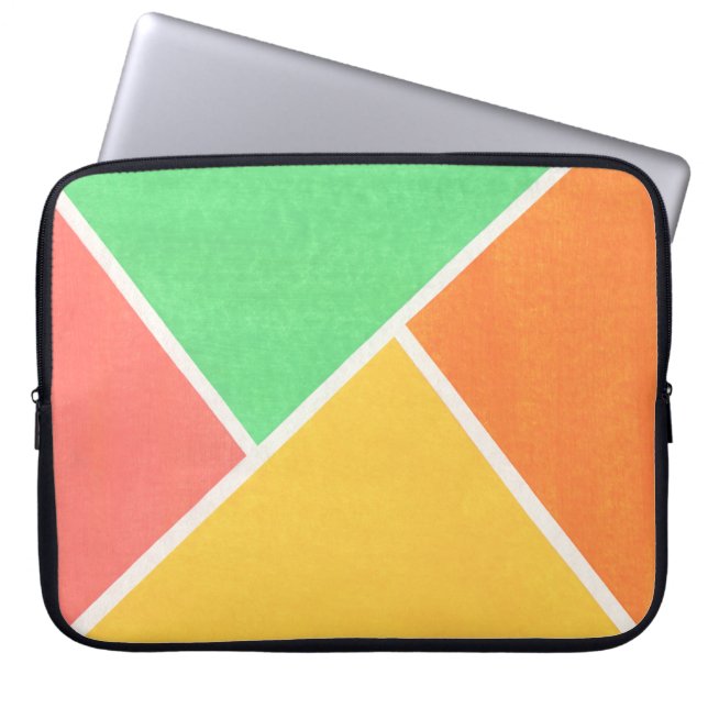Zomervormen Kleurenblokpatroon Laptop Sleeve (Voorkant)