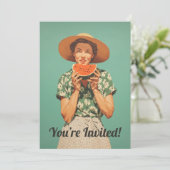 Zomervreugde met watermeloen kaart (Staand voorkant)