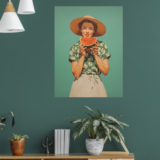 Zomervreugde met watermeloen poster (Woonkamer 1)