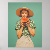 Zomervreugde met watermeloen poster (Voorkant)