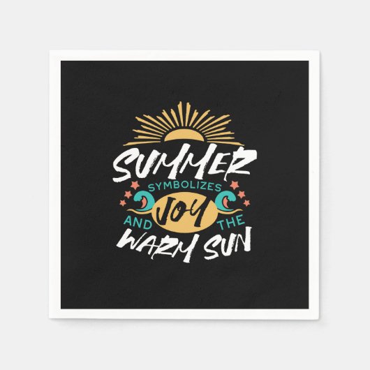 Zomervreugde - Warme Zon & Geluk Quote Servet (Voorkant)