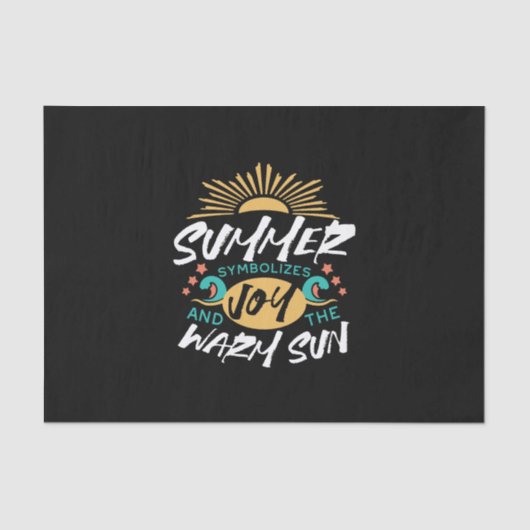 Zomervreugde - Warme Zon & Geluk Quote Tissuepapier (Voorkant)