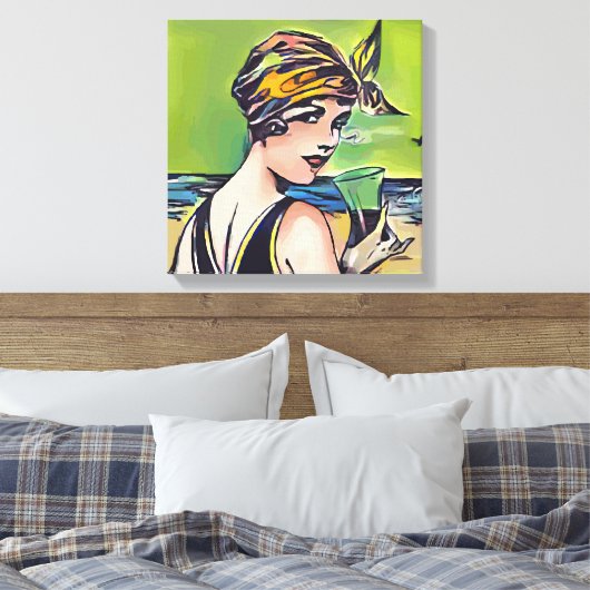 Zomervrouw Canvas Afdruk (Insitu (Slaapkamer))