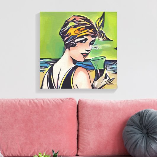 Zomervrouw Canvas Afdruk (Insitu (Woonkamer))